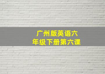 广州版英语六年级下册第六课