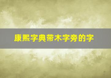 康熙字典带木字旁的字