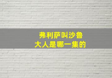 弗利萨叫沙鲁大人是哪一集的