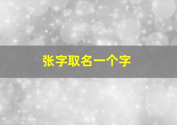 张字取名一个字