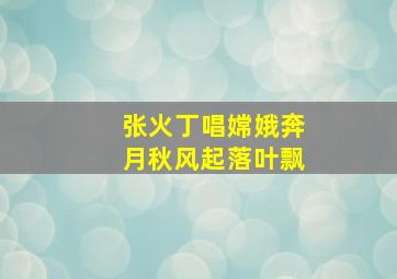 张火丁唱嫦娥奔月秋风起落叶飘