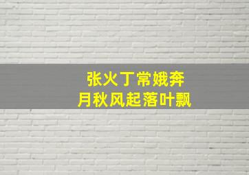 张火丁常娥奔月秋风起落叶飘