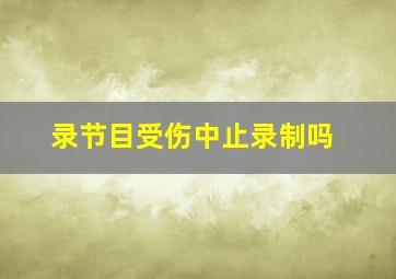 录节目受伤中止录制吗