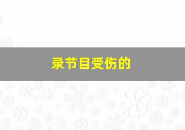 录节目受伤的