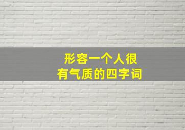 形容一个人很有气质的四字词