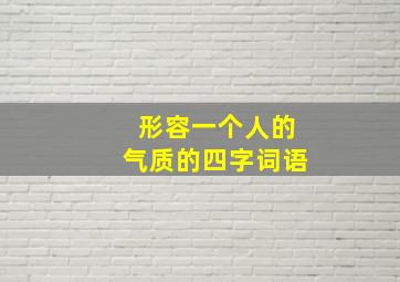 形容一个人的气质的四字词语