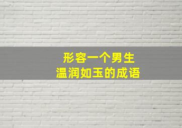 形容一个男生温润如玉的成语