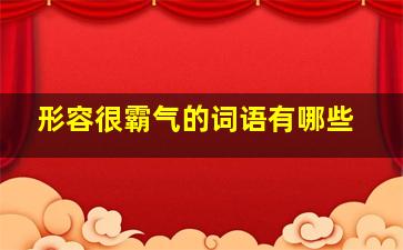 形容很霸气的词语有哪些