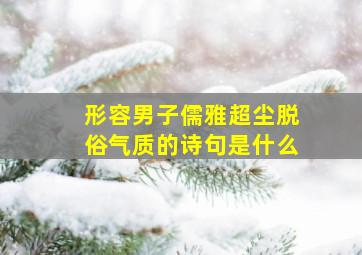 形容男子儒雅超尘脱俗气质的诗句是什么