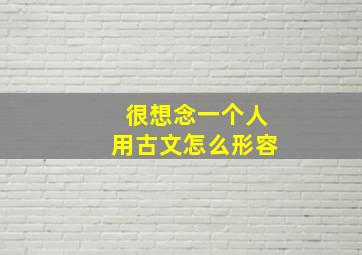 很想念一个人用古文怎么形容