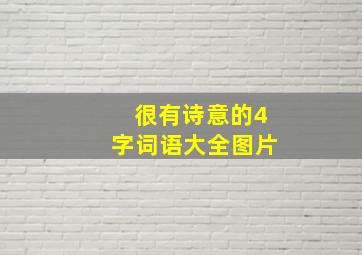 很有诗意的4字词语大全图片