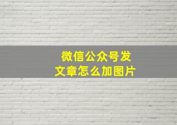 微信公众号发文章怎么加图片