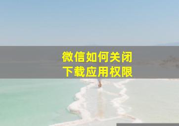 微信如何关闭下载应用权限