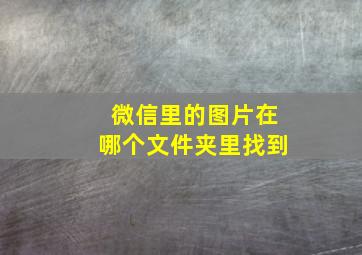 微信里的图片在哪个文件夹里找到