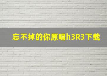 忘不掉的你原唱h3R3下载