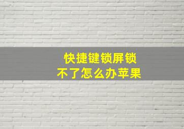 快捷键锁屏锁不了怎么办苹果