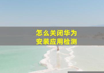 怎么关闭华为安装应用检测