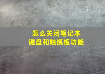 怎么关闭笔记本键盘和触摸板功能