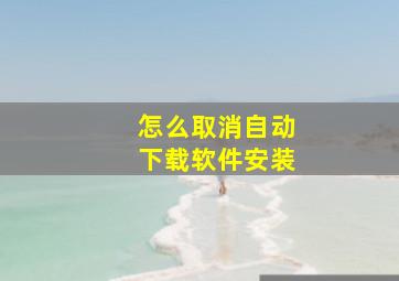 怎么取消自动下载软件安装