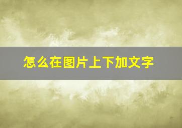 怎么在图片上下加文字