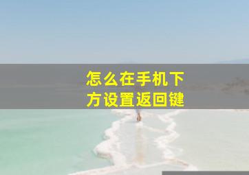 怎么在手机下方设置返回键