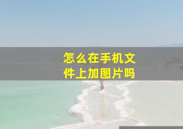 怎么在手机文件上加图片吗