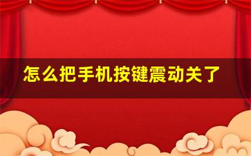 怎么把手机按键震动关了