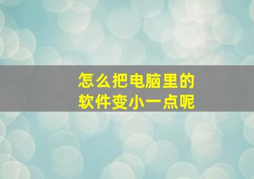 怎么把电脑里的软件变小一点呢