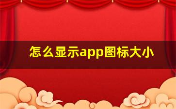 怎么显示app图标大小