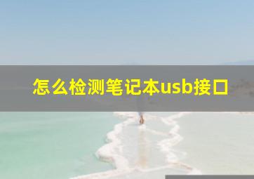 怎么检测笔记本usb接口