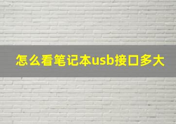 怎么看笔记本usb接口多大