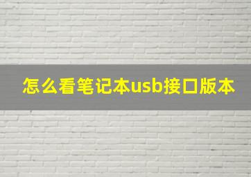 怎么看笔记本usb接口版本