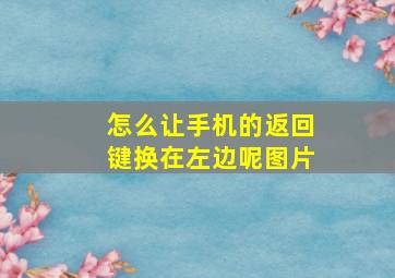 怎么让手机的返回键换在左边呢图片