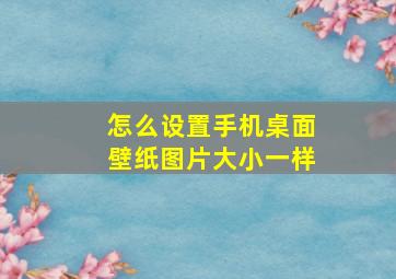 怎么设置手机桌面壁纸图片大小一样