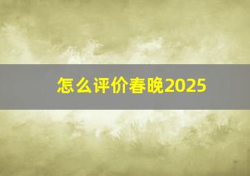 怎么评价春晚2025