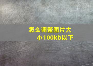 怎么调整图片大小100kb以下