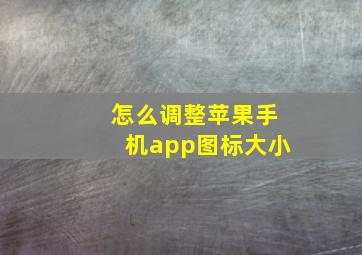 怎么调整苹果手机app图标大小