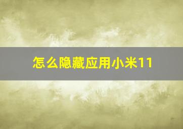 怎么隐藏应用小米11