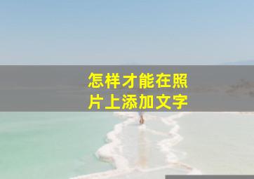 怎样才能在照片上添加文字