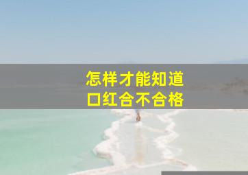 怎样才能知道口红合不合格