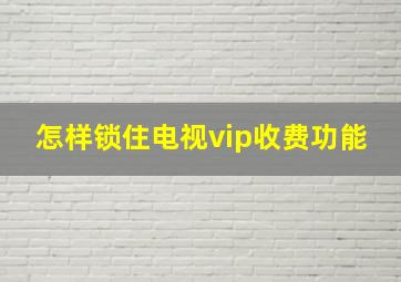 怎样锁住电视vip收费功能