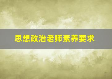 思想政治老师素养要求