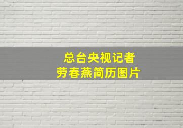 总台央视记者劳春燕简历图片