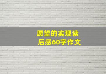 愿望的实现读后感60字作文