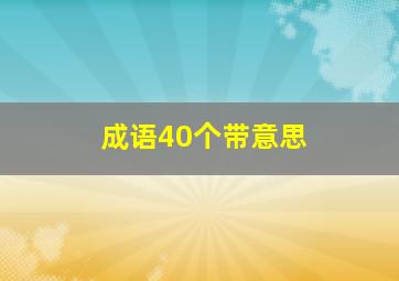 成语40个带意思