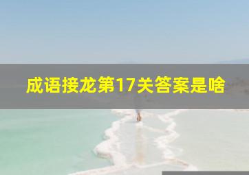 成语接龙第17关答案是啥