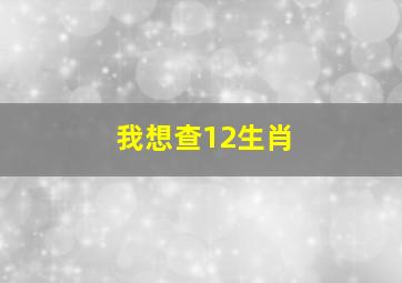 我想查12生肖