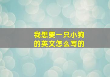 我想要一只小狗的英文怎么写的