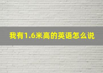 我有1.6米高的英语怎么说