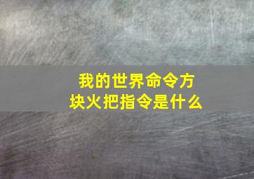 我的世界命令方块火把指令是什么